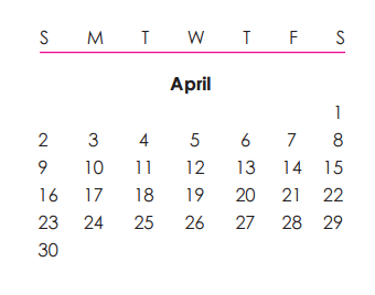 District School Academic Calendar for Klatt Elementary for April 2017