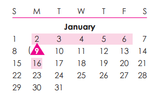 District School Academic Calendar for Klatt Elementary for January 2017