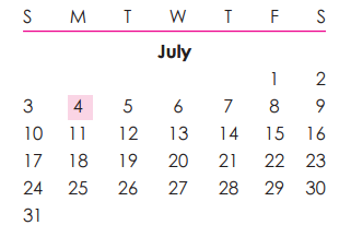 District School Academic Calendar for Klatt Elementary for July 2016