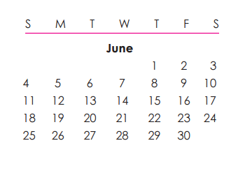 District School Academic Calendar for Klatt Elementary for June 2017