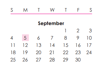 District School Academic Calendar for Klatt Elementary for September 2016