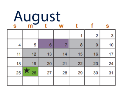 District School Academic Calendar for Reeces Creek Elementary for August 2019