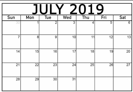 District School Academic Calendar for Reeces Creek Elementary for July 2019