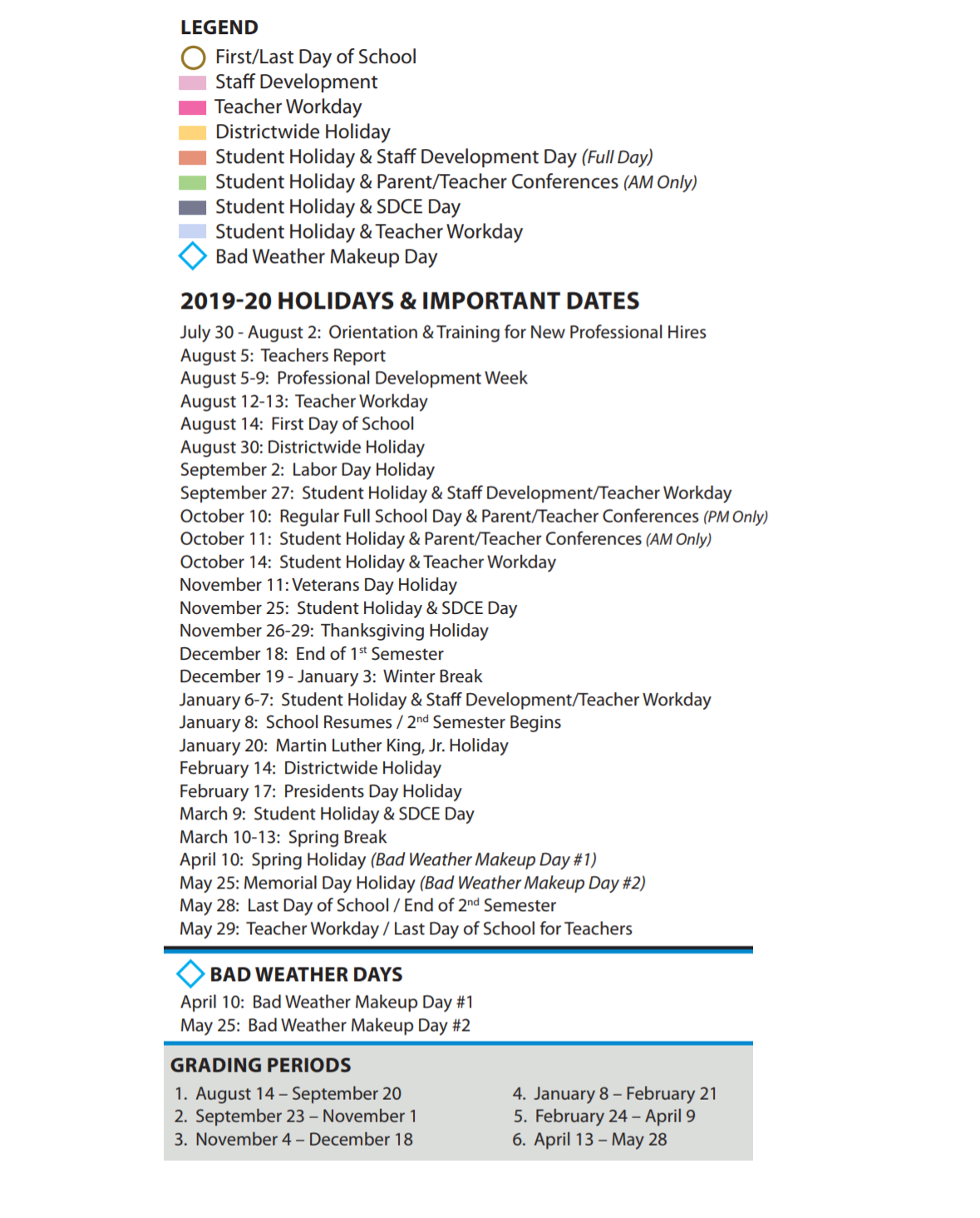 Mansfield Legacy High School School District Instructional Calendar Mansfield Isd 2019 2020