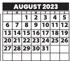 District School Academic Calendar for Mark Twain Elem for August 2023