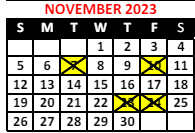 District School Academic Calendar for Bilingual Early Childhood Center for November 2023