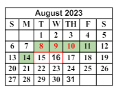 District School Academic Calendar for Fairmount Elementary School for August 2023