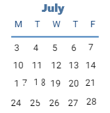 District School Academic Calendar for Crestwood Middle for July 2023