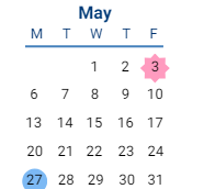 District School Academic Calendar for Georgetown Primary for May 2024