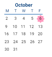 District School Academic Calendar for Crestwood Middle for October 2023