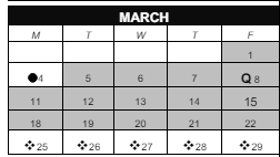 District School Academic Calendar for College Hill Elementary School for March 2024