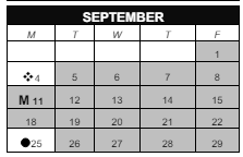 District School Academic Calendar for College Hill Elementary School for September 2023