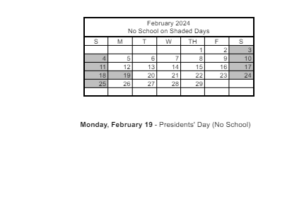 District School Academic Calendar for Paradise Professional Development Elem Sch for February 2024