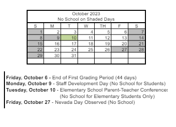 District School Academic Calendar for John R. Beatty Elementary School for October 2023