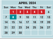 District School Academic Calendar for Hudson Community Education Center for April 2024