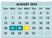 District School Academic Calendar for Hudson Community Education Center for August 2023