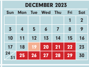 District School Academic Calendar for Broadleigh Elementary School for December 2023