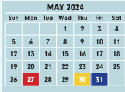 District School Academic Calendar for Mifflin High School for May 2024