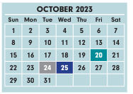 District School Academic Calendar for Mifflin High School for October 2023