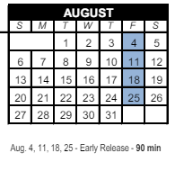 District School Academic Calendar for Bellair Elementary School for August 2023