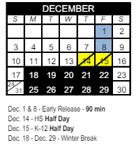 District School Academic Calendar for Mountain Ridge High School for December 2023