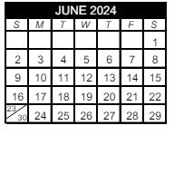 District School Academic Calendar for Mountain Ridge High School for June 2024