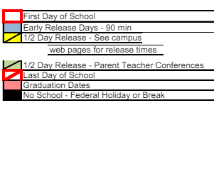 District School Academic Calendar Legend for Mountain Ridge High School