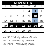 District School Academic Calendar for Mountain Ridge High School for November 2023