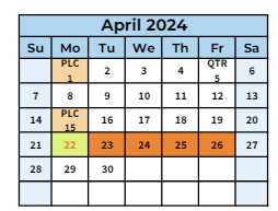 District School Academic Calendar for Trailblazer Elementary School for April 2024