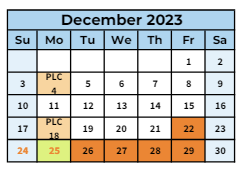 District School Academic Calendar for Trailblazer Elementary School for December 2023