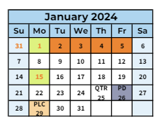 District School Academic Calendar for Trailblazer Elementary School for January 2024