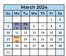 District School Academic Calendar for Trailblazer Elementary School for March 2024