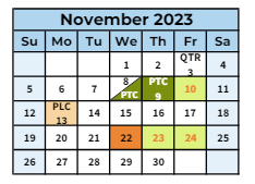 District School Academic Calendar for Trailblazer Elementary School for November 2023