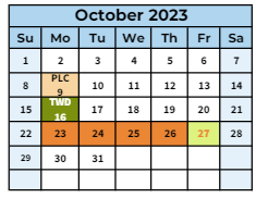 District School Academic Calendar for Trailblazer Elementary School for October 2023