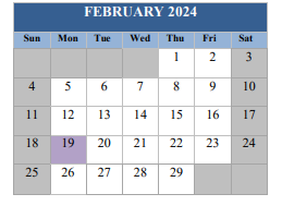 District School Academic Calendar for Lakeview Dropout Prevention for February 2024