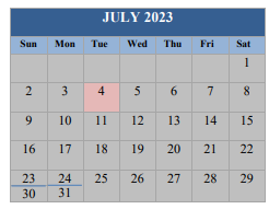 District School Academic Calendar for Navy Point Elementary School for July 2023