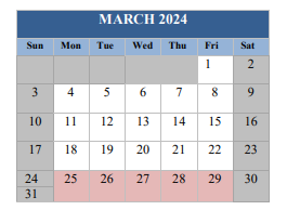 District School Academic Calendar for West Pensacola Elementary School for March 2024