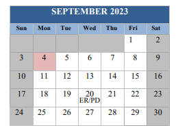 District School Academic Calendar for Allie Yniestra Elementary School for September 2023