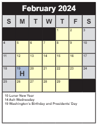 District School Academic Calendar for Riverside Elementary for February 2024