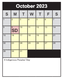 District School Academic Calendar for Madison High for October 2023