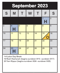 District School Academic Calendar for Madison High for September 2023