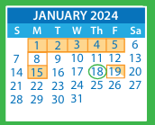 District School Academic Calendar for Ratcliffe Elementary for January 2024