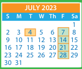 District School Academic Calendar for Longan Elementary for July 2023