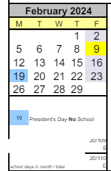 District School Academic Calendar for Academy Of Citizenship And Empowerment for February 2024