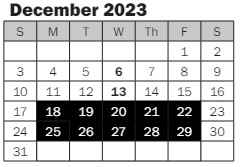 District School Academic Calendar for Alelxander Graham Bell Elementary for December 2023