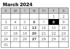 District School Academic Calendar for Peter Kirk Elementary for March 2024