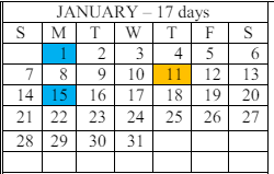 District School Academic Calendar for Eleanor Lemaire Elementary School for January 2024