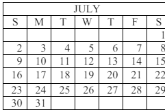 District School Academic Calendar for Battle Mountain Junior High School for July 2023