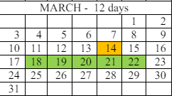 District School Academic Calendar for Battle Mountain High School for March 2024