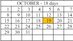 District School Academic Calendar for Battle Mountain Junior High School for October 2023